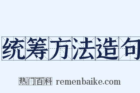 统筹方法造句是什么意思的图片